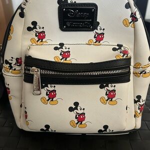 Disney Loungefly White and Black Mickey Mouse Backpack